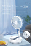 Portable Fan USB Rechargeable Folding Telescopic Floor Standing Fan Remote control Mini Fans Outdoor Camping Cooling fan home