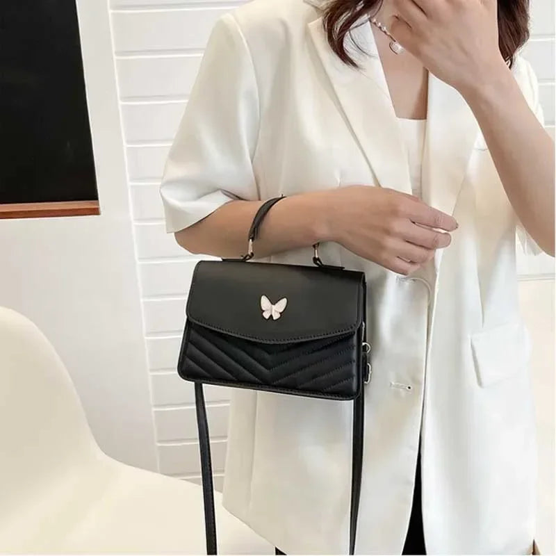 PU Versatile and Fashionable Portable Small Square Bag Single Shoulder Crossbody Bag Luxury Designer Handbag Women's Bags