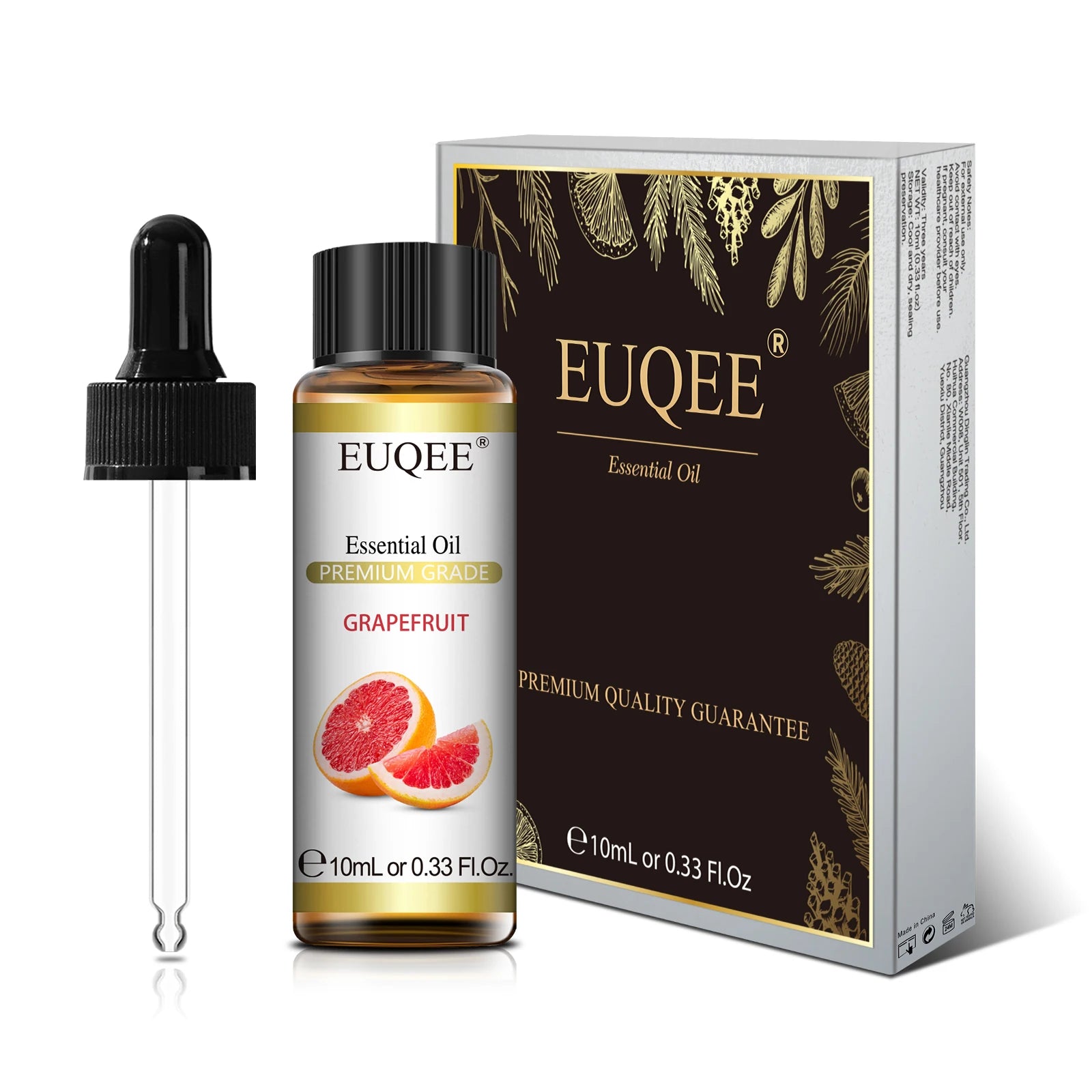 Óleo Essencial Natural de Plantas EUQEE 10ml com Conta-gotas para Difusor e Umidificador – Lavanda, Jasmim, Eucalipto e Baunilha