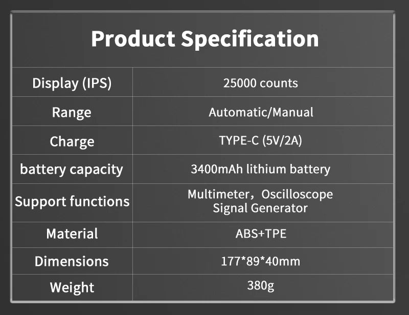 ZOYI ZT-703S Two-Channel Oscilloscope, Multifunction Signal Generator, 3-in-1 High-Precision Electrician Tool