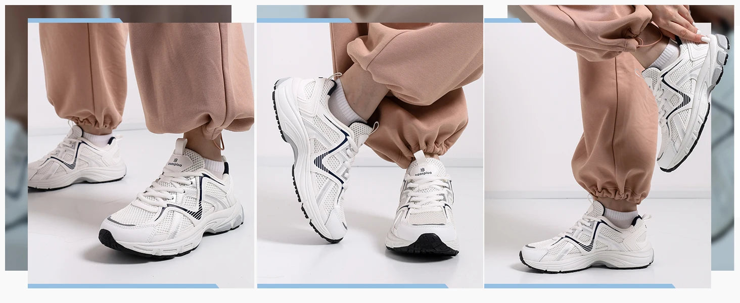 Baasploa Women Running Sneakers Mesh Breathable New Summer Walking Shoes Female Cushioning Elasticity Comfort Soft Sport Shoe