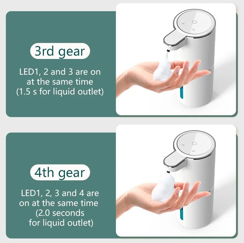 380ML Touchless IPX5 Waterproof 4-Gears Adjustable Foam/Gels Automatic Sense Soap Dispenser Electric Hand Dish Washing Machine
