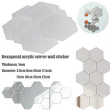 5-20pcs Hexagon Mirror Wall Tiles, Self-Adhesive Peel & Stick Decor for Living Room TV Background, Bedroom, Bathroom