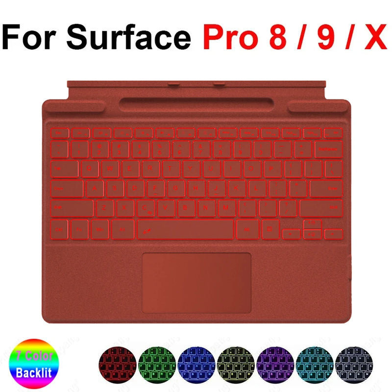 Trackpad Keyboard for Microsoft Surface Pro 3 4 5 6 7 8 9 X Backlit Russian Spanish Arabic Portuguese French Hebrew Keyboard