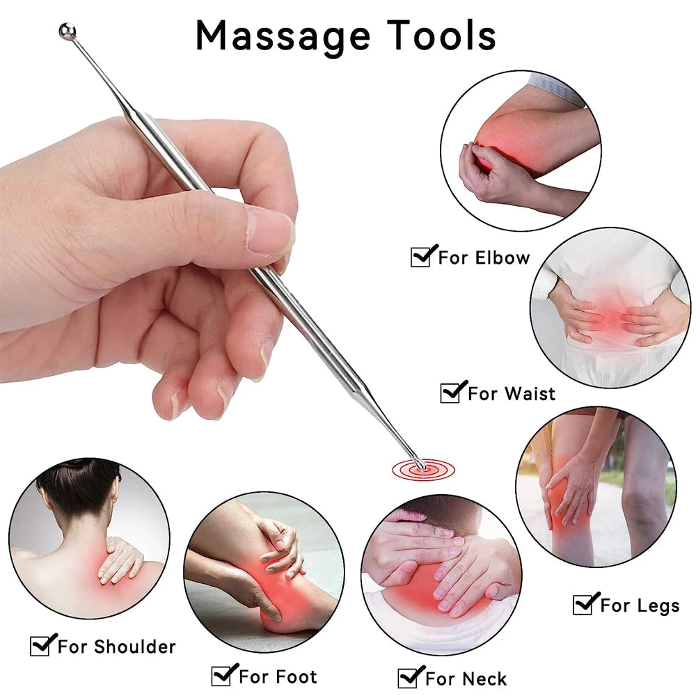Ears Acupuncture Point Probe Massage Tool Painless Stainless Steel Portable Acupoint Detecting Pen Facial Reflexology Tool