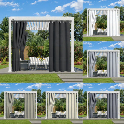 1PC, Waterproof Outdoor Grommet Curtain For Patio Gazebo Front Porch Pergola