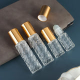 5/10ml Essential Oil Glass Roller Bottles With Roller Balls Refillable Perfume Dispenser Vials Travel Clear Cosmetic Container