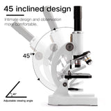 Microscopio óptico monocular 64X-2400X para niños de primaria, ciencias, biología experimental, microscopio digital