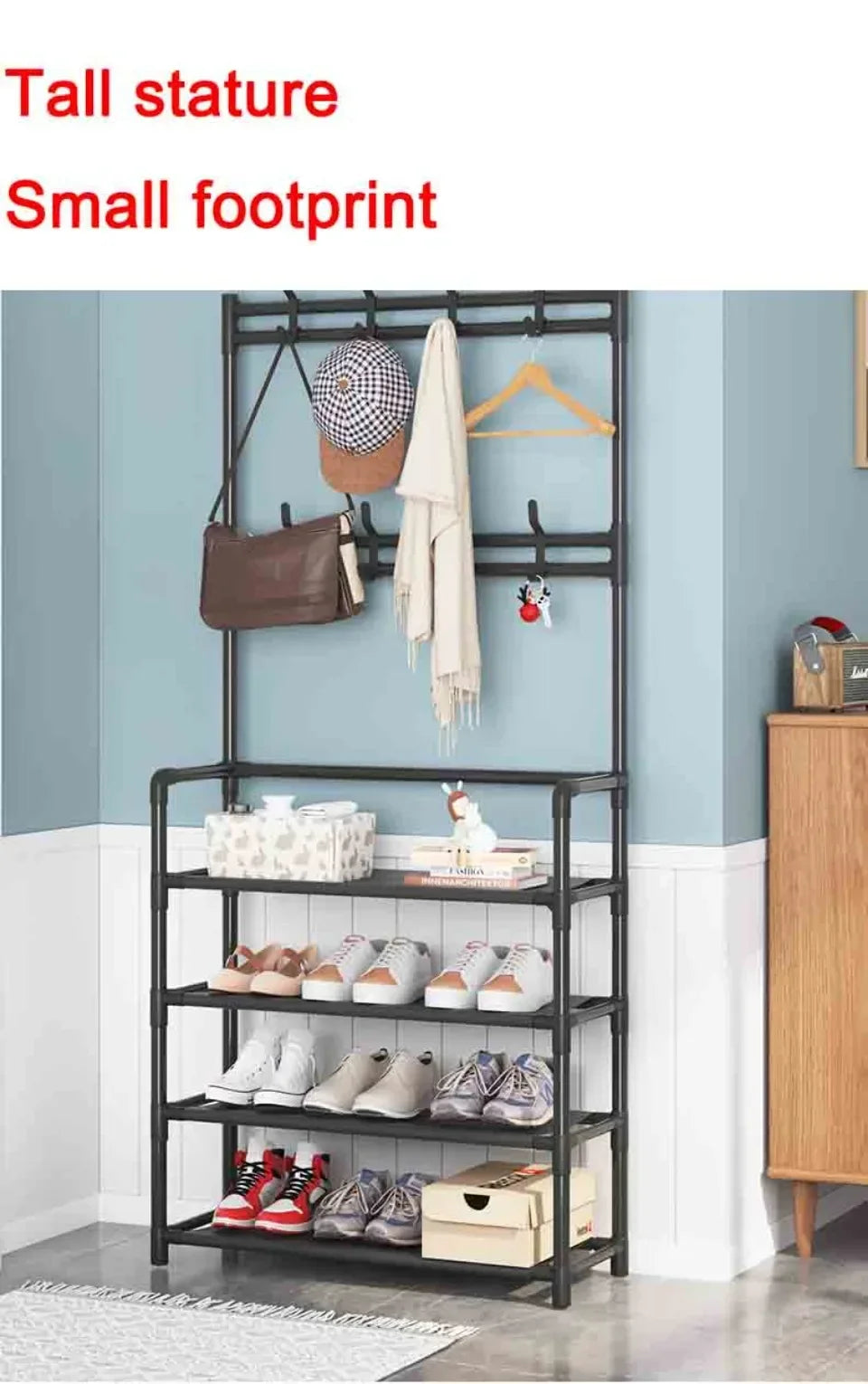 Zapatero multicapa para el hogar, multifuncional, para dormitorio, armario para zapatos y abrigos