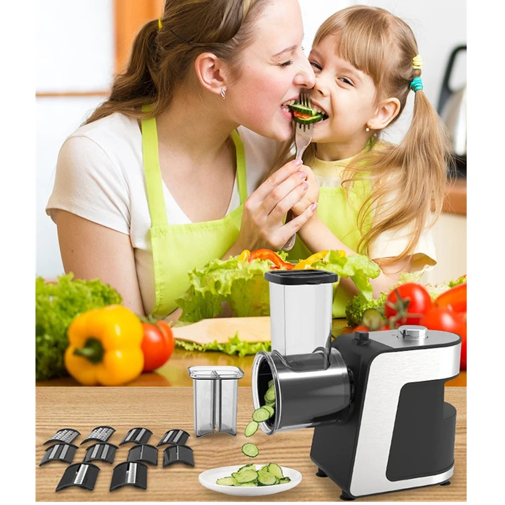 1000W Electric Vegetable Chopper Cutter 5-in-1 Stainless Steel Food Processor Kitchen Mixer Multifunctional Potato Slicer 220V