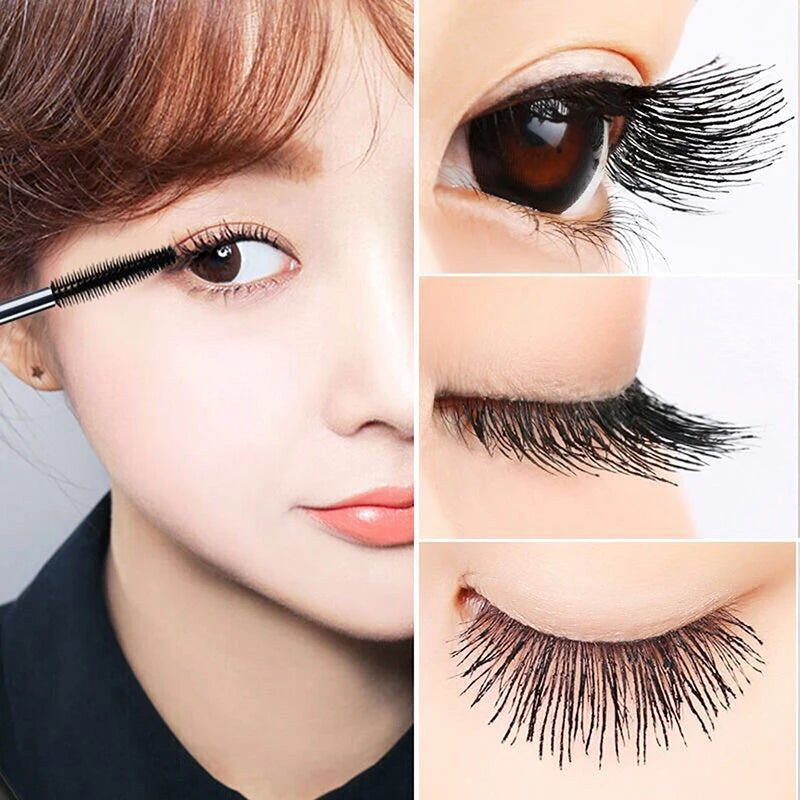 1PC 2in1 Black Double Purpose Mascara Waterproof Lengthen Lash Extension Sweatproof Curling Brushes Eye Fiber Mascara Eyelashes