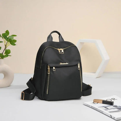 Mochilas sencillas negras de gran capacidad, bolso de viaje para mujer, mochila escolar Harajuku unicolor, mochila Oxford, bolsos unisex