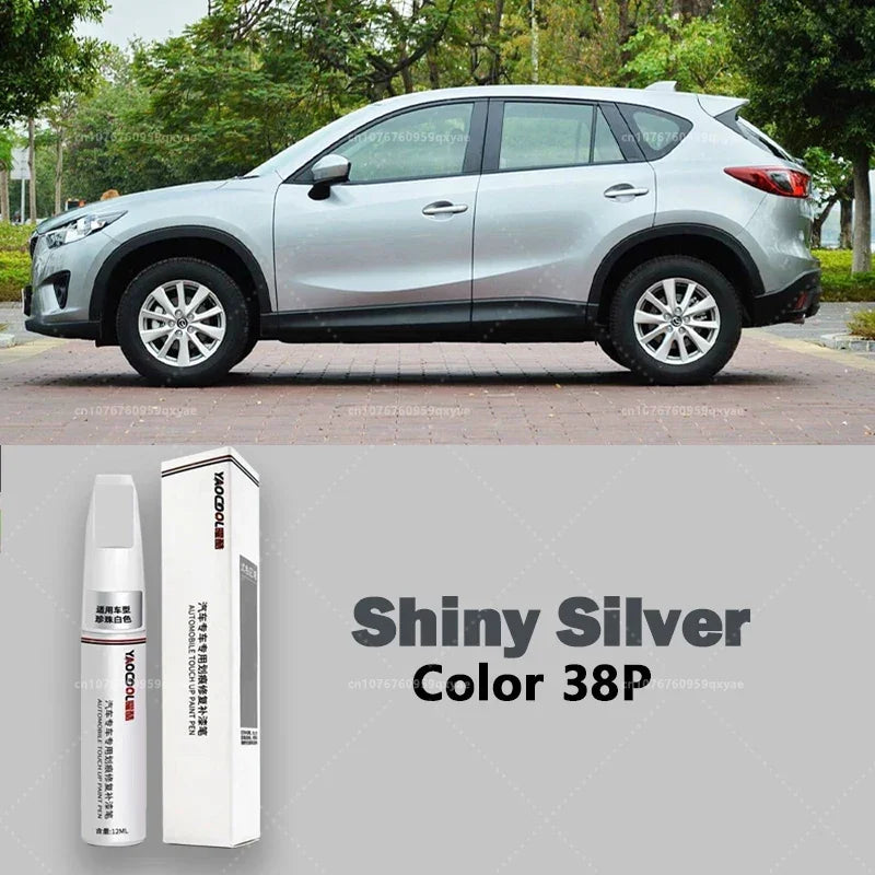 Suitable for Mazda 3, CX3, CX4, CX5, Mazda 6, Crystal Soul Dynamic Red Pearl White Clearcoat Pen, Automotive Paint Repair Set