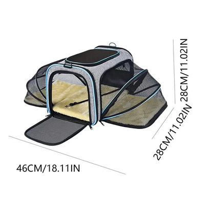 Expandable Cat Carrier Portable Cat Travel Bag Pet Carrier Bag Dog Travel Carrier Detachable Dog Bag Carrier For Travel Shopping