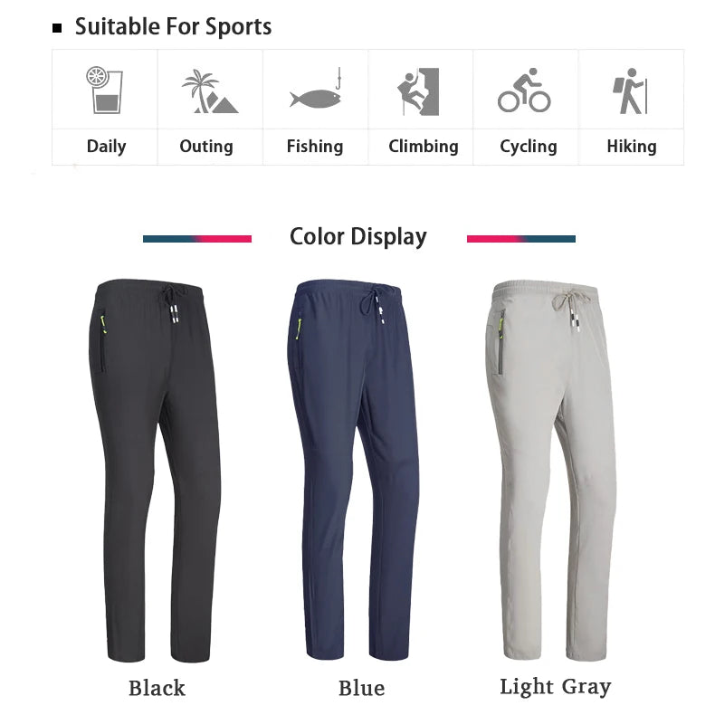 LNGXO Women Men Camping Pants Climbing Trekking Outdoor Sports Thin Pants Unisex Summer Quick Dry 4-Way Stretch Hiking Trousers