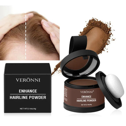 Polvo corrector de línea de cabello esponjoso, fibras temporales para cabello negro, raíces, cobertura de canas, polvo de sombra de línea de cabello al instante 