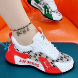 Zapatillas De deporte informales para Mujer, Zapatos deportivos con cordones De malla transpirable a la moda con estampado De verano para Mujer, Zapatos vulcanizados, Zapatos De Mujer