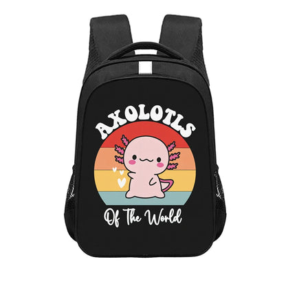 Axolotls of The World Backpack for Teenager Cute Axolotl Children School Bags Book Bag Laptop Backpacks Daypack Storage Bags