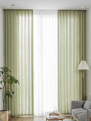 Spring and summer Japanese matcha, green cotton and linen curtains sheer curtains, opaque curtains, luxurious linen for bedrooms