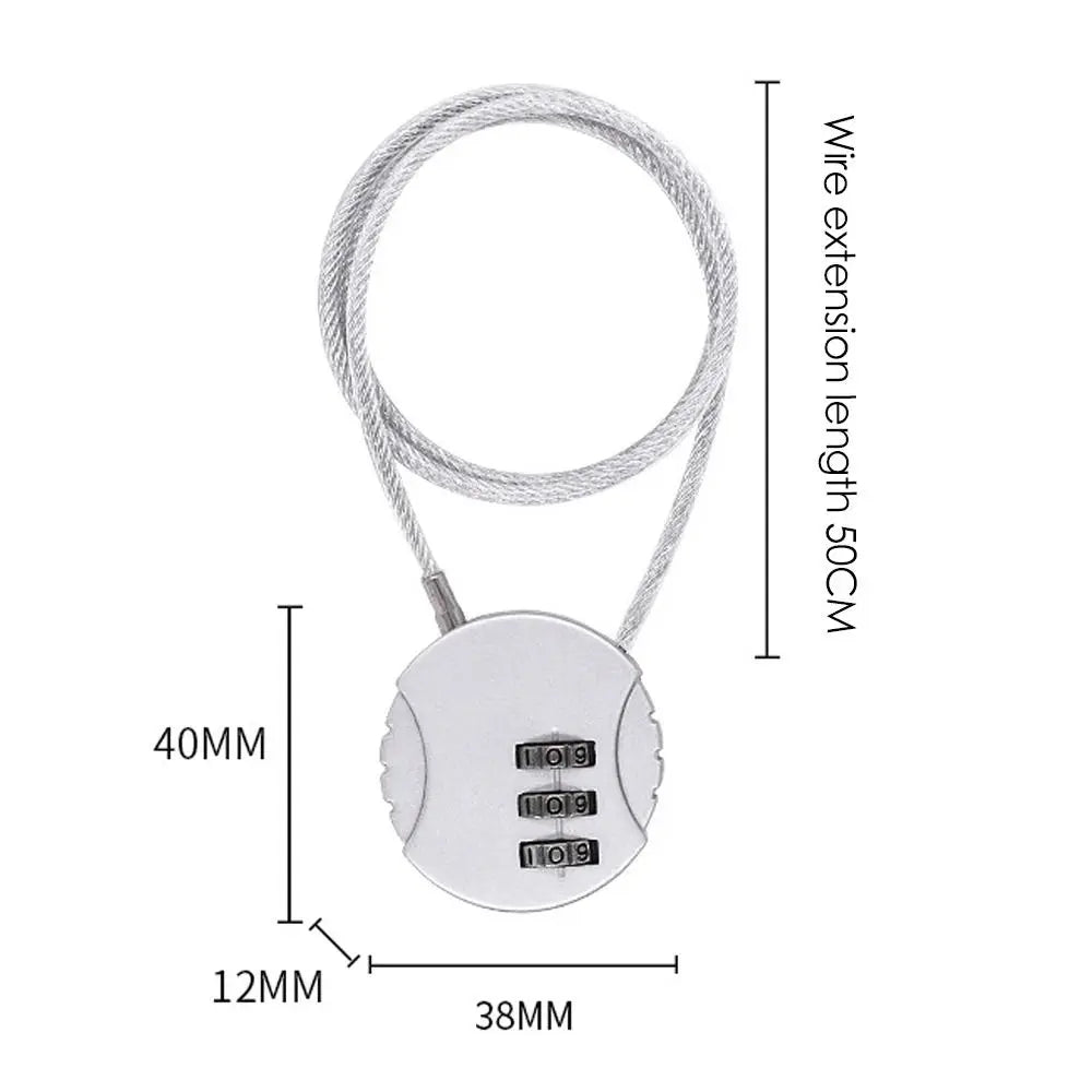 50cm Wire Rope Digital Padlock Password Code Security Lock Smart Combination Lock for Motorcycle Helmet Lock Extended Wire Rope