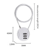 50cm Wire Rope Digital Padlock Password Code Security Lock Smart Combination Lock for Motorcycle Helmet Lock Extended Wire Rope