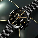 Fashion Men Stainless Steel Watch Luxury Calendar Quartz Wristwatch Men's Business Watches for Men Clock Montre Homme