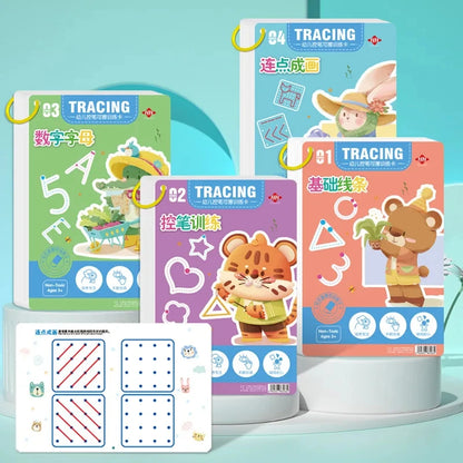 Montessori Drawing Book Reusable Magic Children Practice Copybook Control Training Book Magical Tracing Workbook