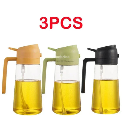 2 in1 Oil Spray Bottle Plastic Kitchen Barbecue Cooking Olive Oil Dispenser Oil Jar Baking Vinegar Soy Sauce Spray Container