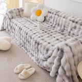 Bubble Imitation Fur Sofa Towel Faux Fur Sofa Cover Blanket Couch Cover Universal for Living Room Warm
