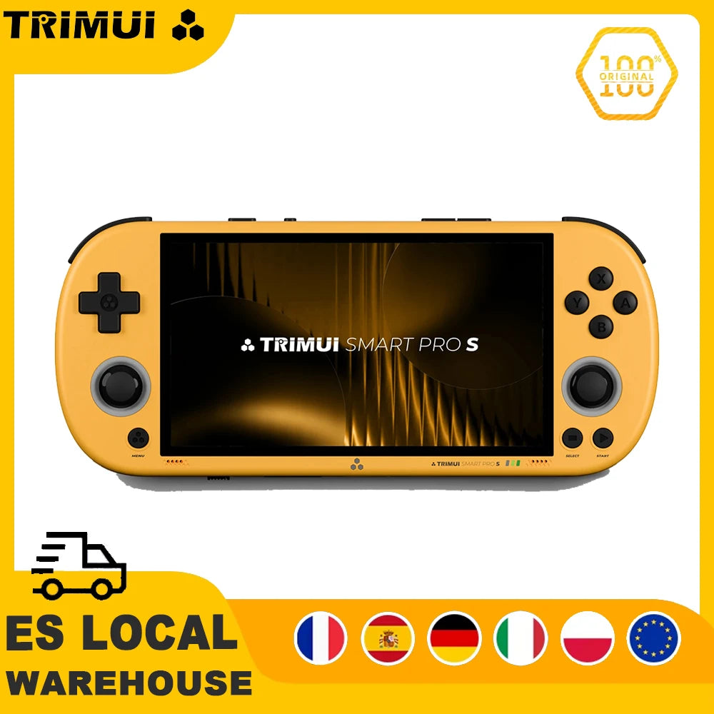 TRIMUI SMART PRO S Handheld Game Console 4.96''IPS Screen Allwinner A523 Processor Hall Joystick RGB Lighting TG5050 Game Player
