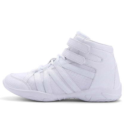 BAXINIER - Zapatillas blancas altas de animadora para niñas, ligeras, para competición juvenil, para entrenamiento de baile y tenis