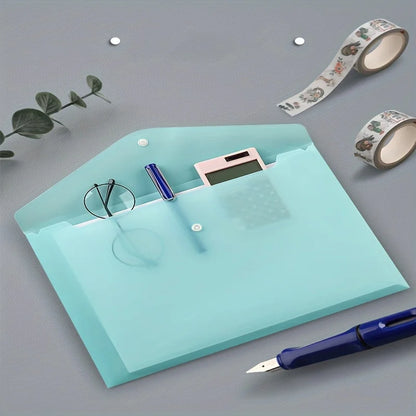 10pcs A4 Transparent Plastic File Folders, Waterproof PP Document Storage Bags - For Student Test Papers & Office Organization