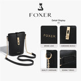 FOXER Brand Chic Mini Cellphone Bag Women's Shoulder Bag PU Leather Fashion Girl's Travel Small Crossbody Bag Purse