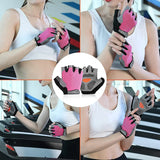 Men Women Gym Gloves Weightlifting Fitness Training Non Slip Palm Protector Breathable Fingerless Bike Bicycle Cycling Gloves