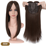 Benehair 14'' 18'' Hair Toppers with Bangs for Women Synthetic 6x6 Top Hairpieces Wigs Long Straight Clip in Hair Extension