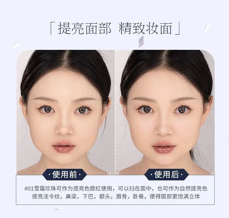 Paleta de rubor con relieve Unicorn de Flower Knows, de larga duración y fácil de aplicar, mate, natural, iluminador, rubor voluminoso, maquillaje.