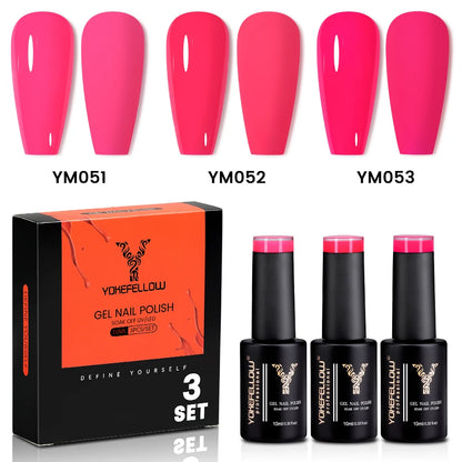 NEW YOKEFELLOW 10ml Crystal Jelly Nude Red Pink Gel Nail Polish Transparent Semi-permanent UV Gel Nail Art Soak Off Gel Varnish