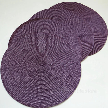 Round Placemats Set  Braided Circle Place Mat Washable Table Mats for Kitchen Dining Table Mixed Color Non-Slip Place mats