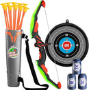 LED Light Up Bow and Arrow Set for Kids, Archery Toys, Ages 4-8-12, with 10 Suction Cup Arrows, Target and Quiver, Boys 