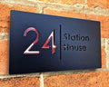 Custom Laser Cut 28/40/45cm Acrylic Modern 3D Floating House Number Sign Outdoor Street Name Waterproof Plate Matte Black White