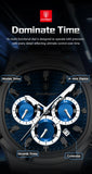 POEDAGAR Business Man Wristwatch Date Chronograph Waterproof Luminous Luxury Men Watch Stainless Steel Quartz Men's Watches Male