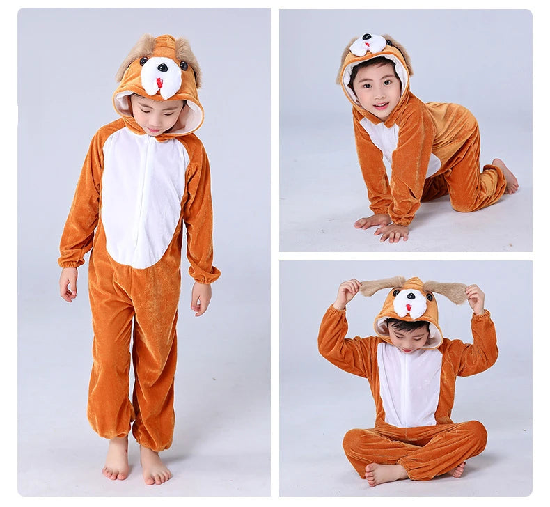 Chinese Zodiac Performance Costumes Children's Animal Performance Costumes for Children's Day Kindergarten Tiger Rabbit Monkey Dog