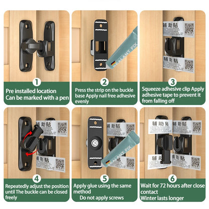 1pc Sliding Door Latch Home Security Latch Bolt Zinc Alloy 90 180 Degree Easy Install Lock Bathroom Sliding Door Bolt Latch