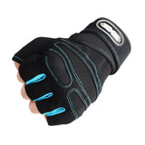 Guantes de entrenamiento de pesas pesadas para gimnasio, fitness, para hombres y mujeres, culturismo, medio dedo, antideslizantes, soporte de muñeca, levantamiento de pesas, deportes