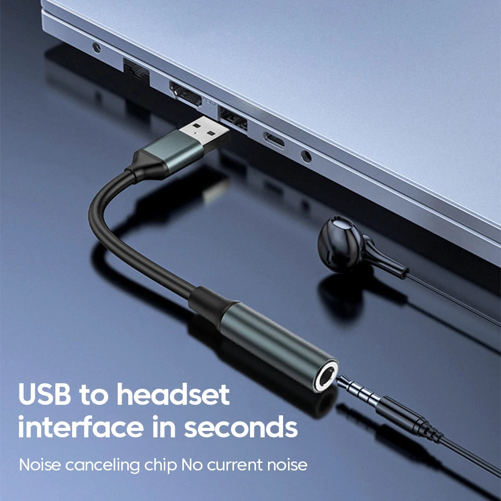 Olaf USB to 3.5mm Audio Jack Adapter USB to 3.5mm Headset/Microphone USB to 3.5 Jack Adapter External Stereo Sound Card For PC