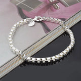 925 Sterling Silver Chain Bracelets for Men Women Braided Rope Male Fashion Jewelry High Quality New 4mm 