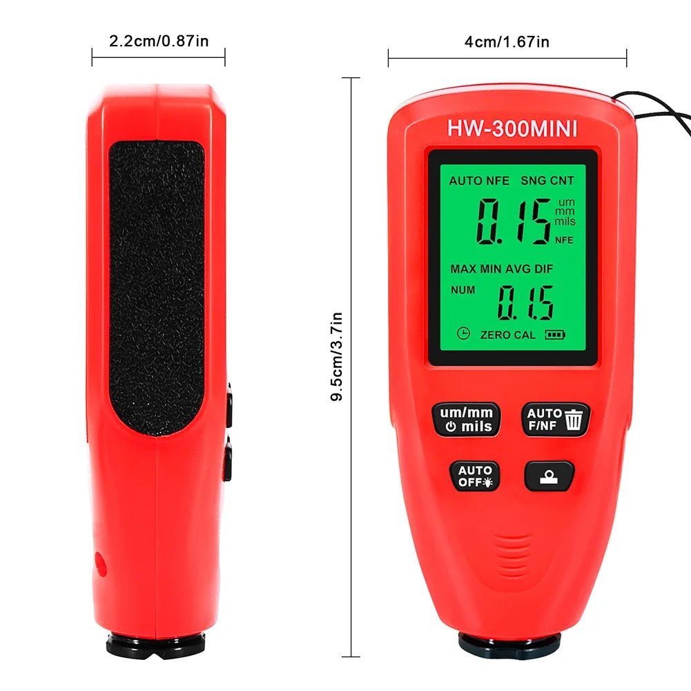 0-2000um High-precision Car Paint Thickness Tester Manual Paint Tools Paint Film Thickness Gauge for Fe/nfe or only Coating Film