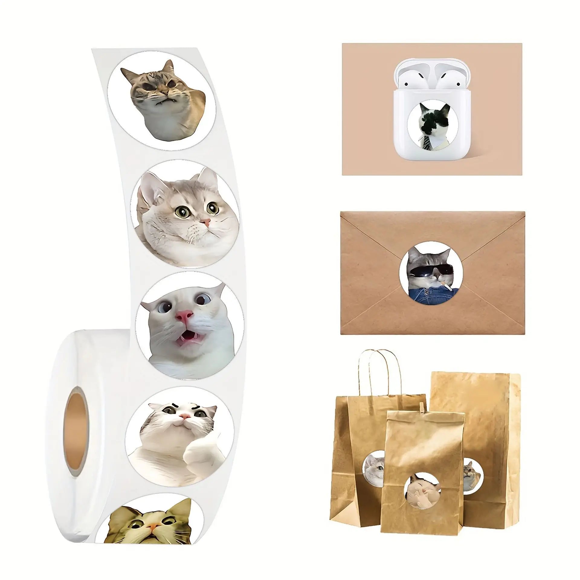 100pcs/500pcs Cartoon Meme Cat Stickers for School Reward Stickers Classroom Decor Encouragement Sticker for Student Teacher