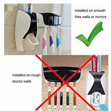 1 conjunto de suporte para escovas de dentes de fácil utilização com dispensador automático de pasta de dente e suporte de parede para escovas de dentes