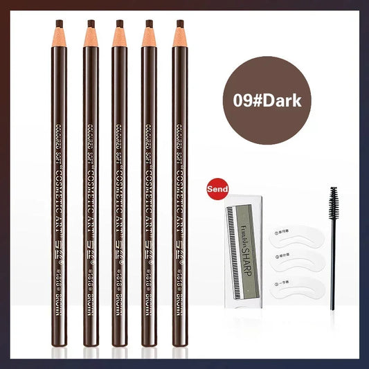 Waterproof Art Tint Makeup Eye Brow Pen 5pcs Professional Microblading Pencil Eyebrow Tattoo Tint Enhancers Cosmetic Wholesale